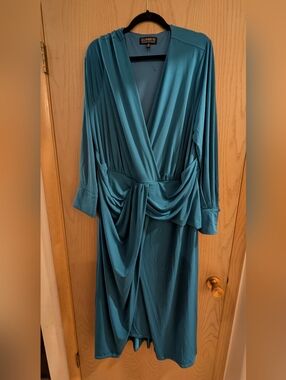 NWOT Eloquii Teal V-Neck Dress